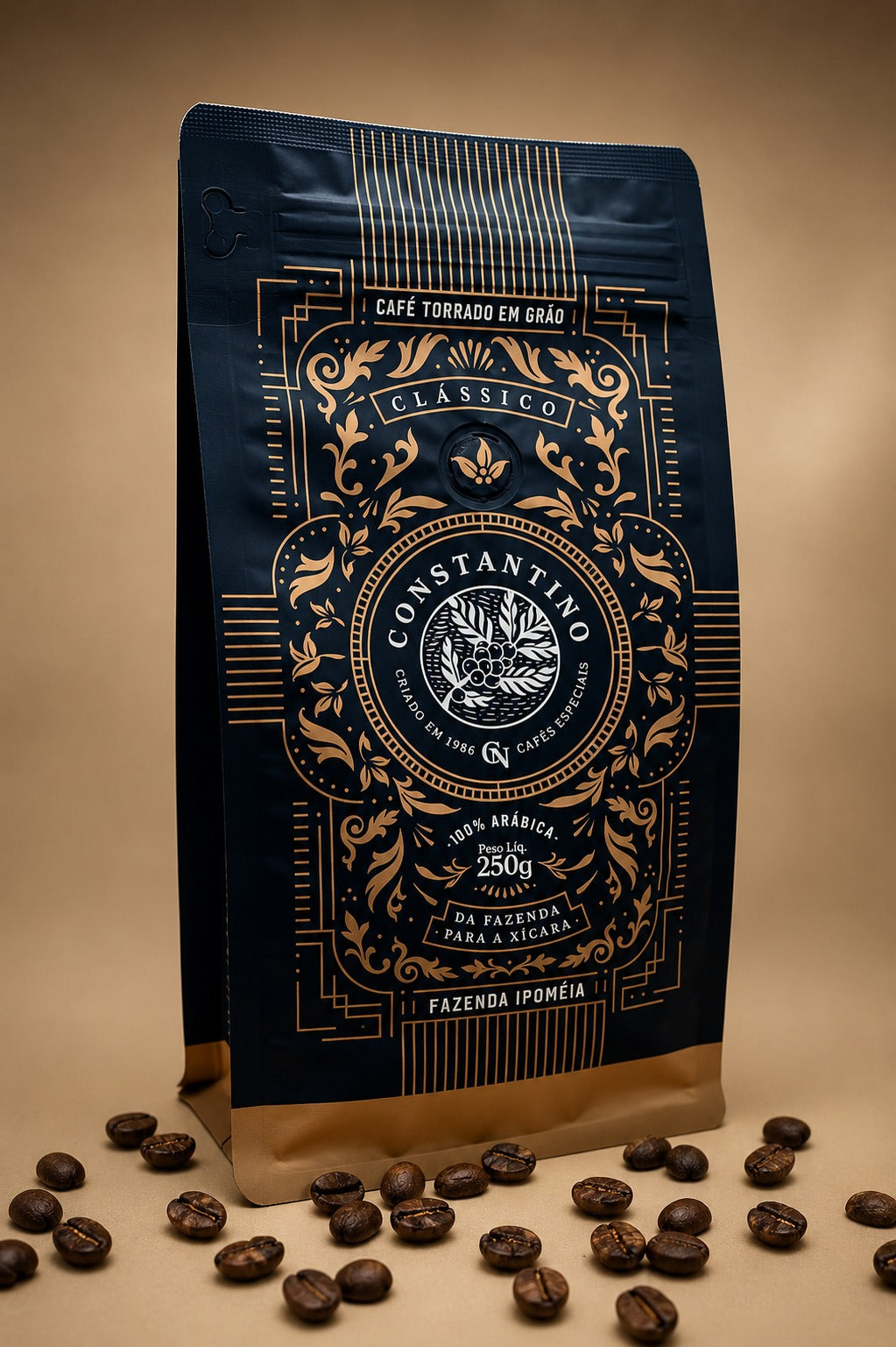 Café Especial Constantino 250g Pacote Torrado em Grãos 100% Arábica